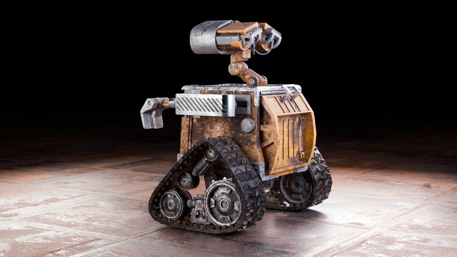 Robot wall-e Low-poly 3D model_8