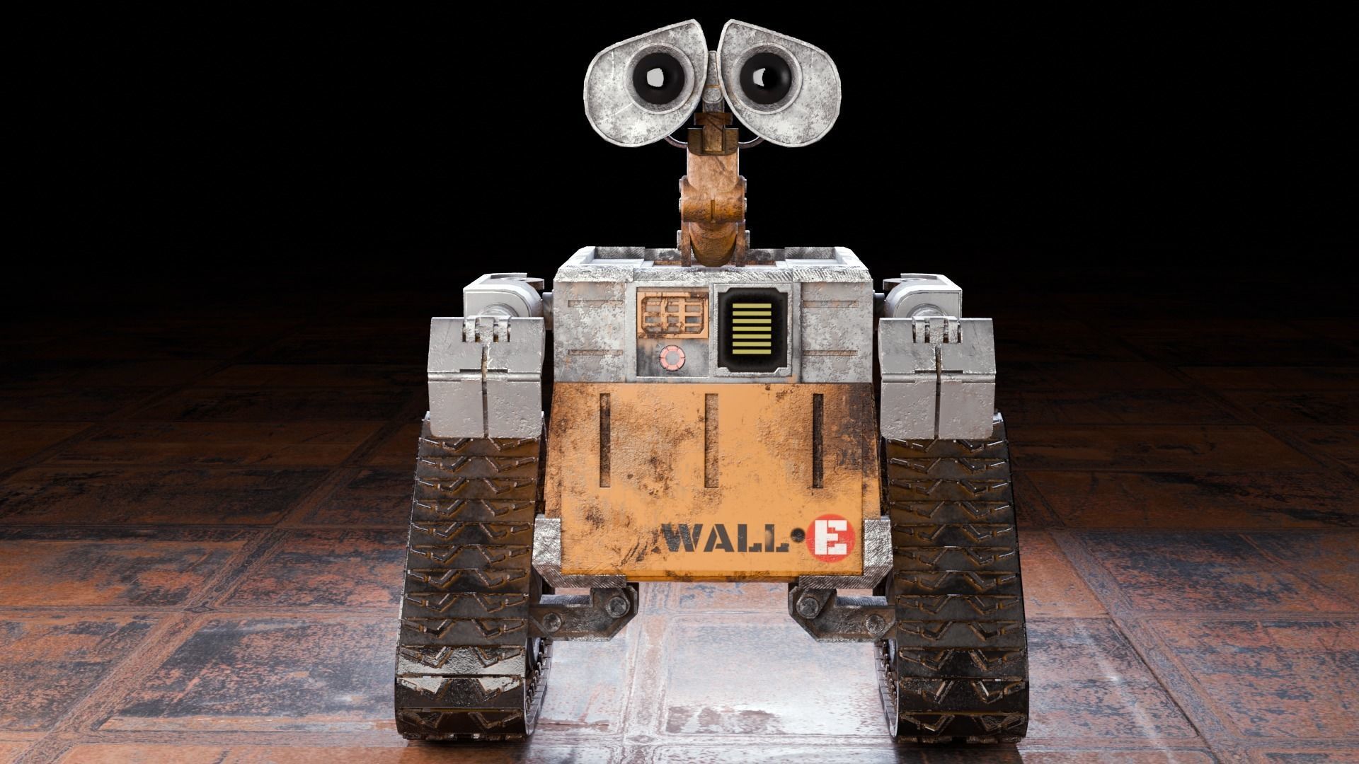 Robot wall-e Low-poly 3D model_5