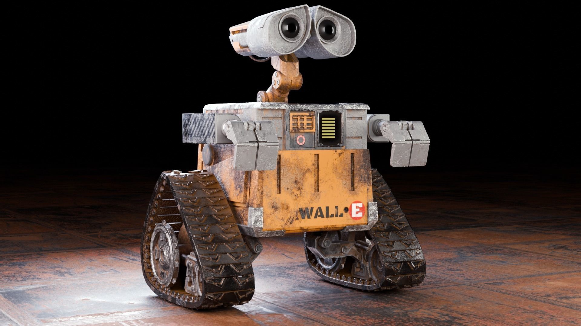 Robot wall-e Low-poly 3D model_3