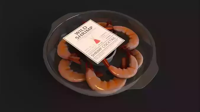 Shrimp Cocktail Low-poly 3D model