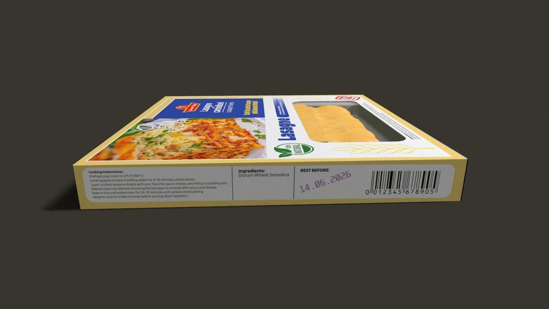 Lasagne Sheets Box - 3D Model Low-poly 3D model_6