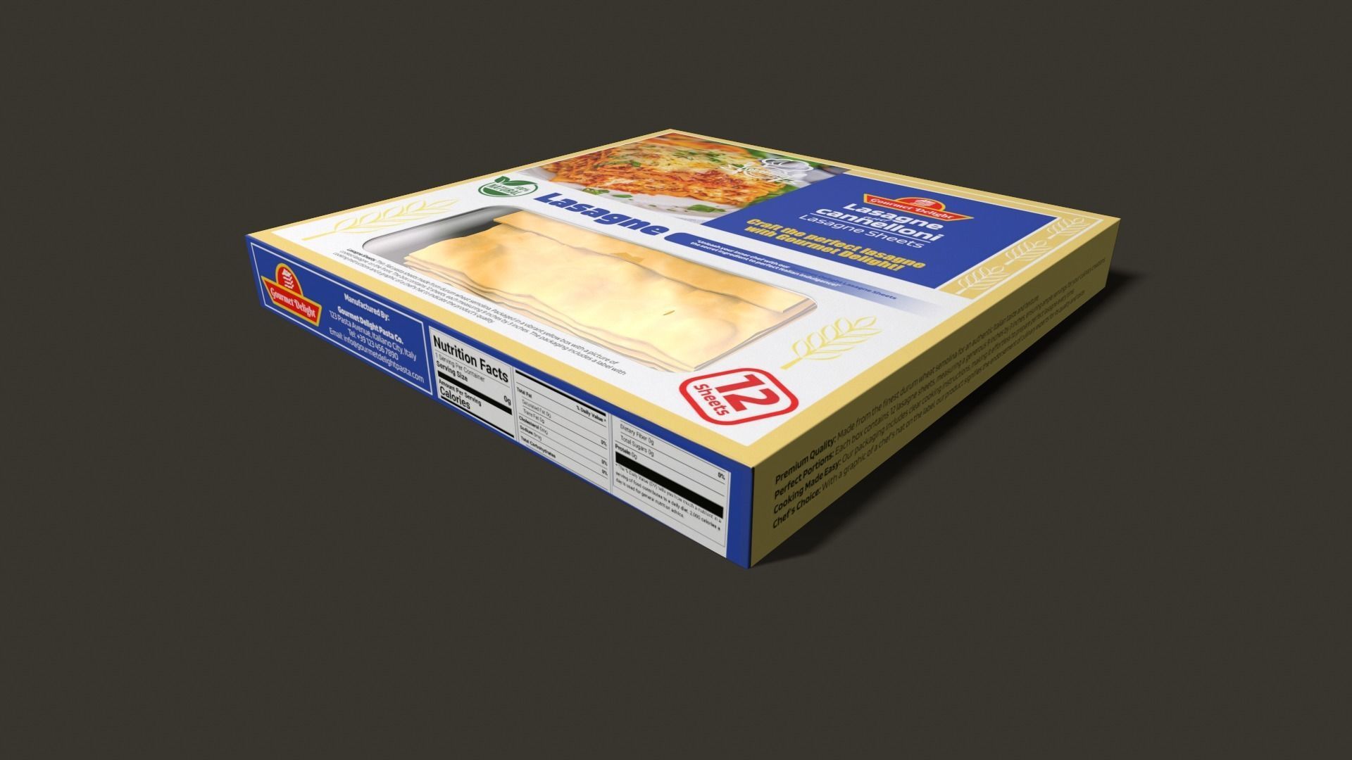 Lasagne Sheets Box - 3D Model Low-poly 3D model_3