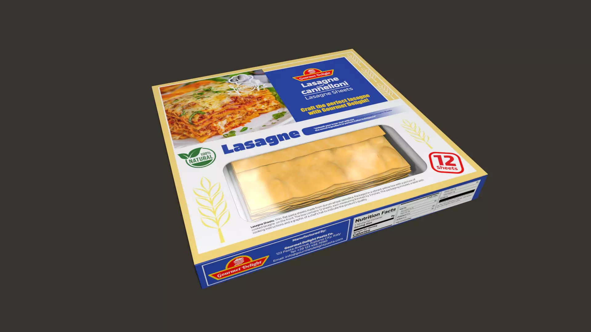 Lasagne Sheets Box - 3D Model Low-poly 3D model_0