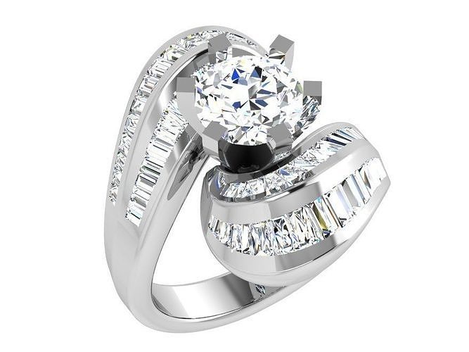 Round Diamond Tension Ring 4108 3D print model