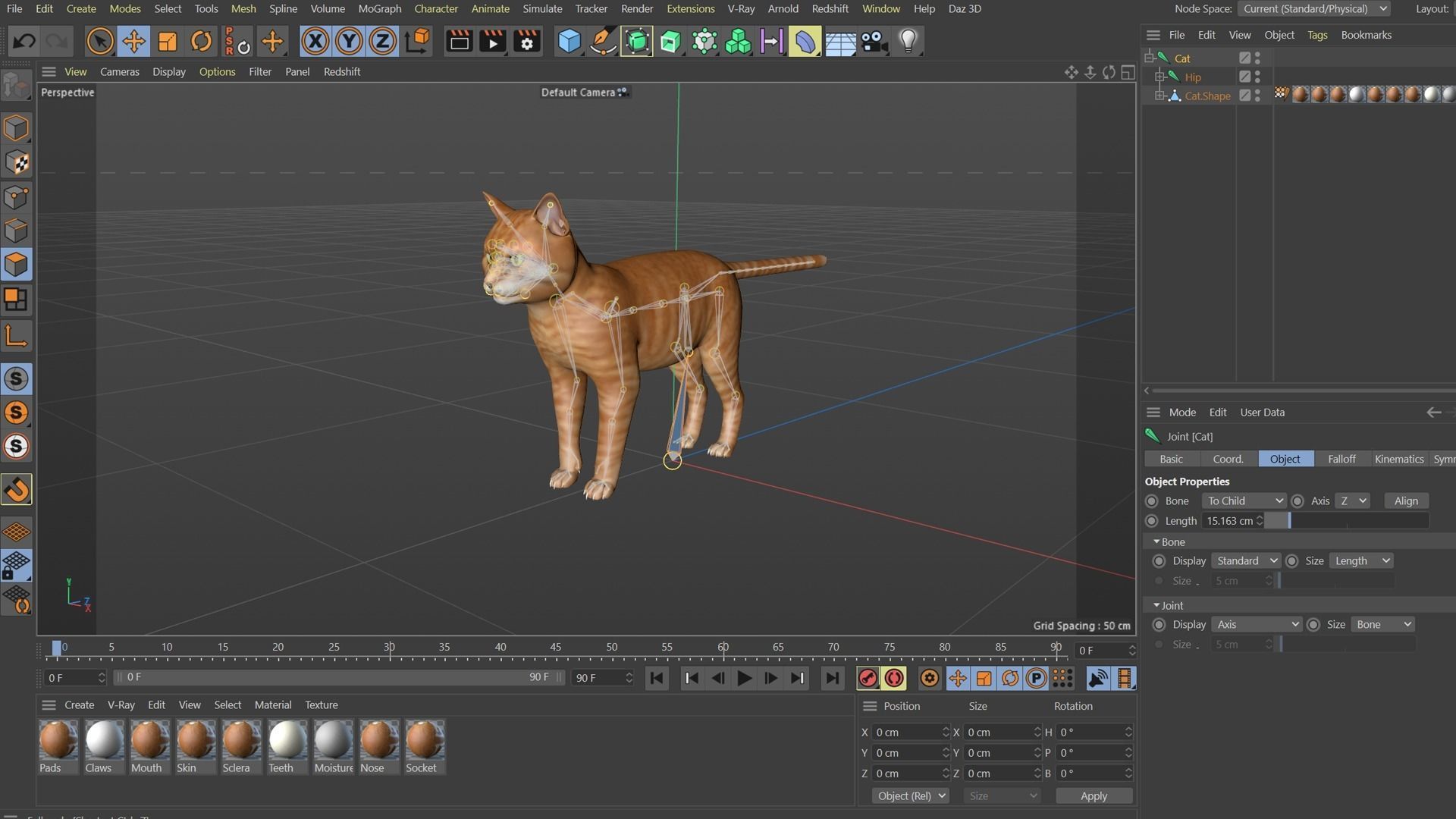 Yellow 3D Cat Rigged 3D model_37