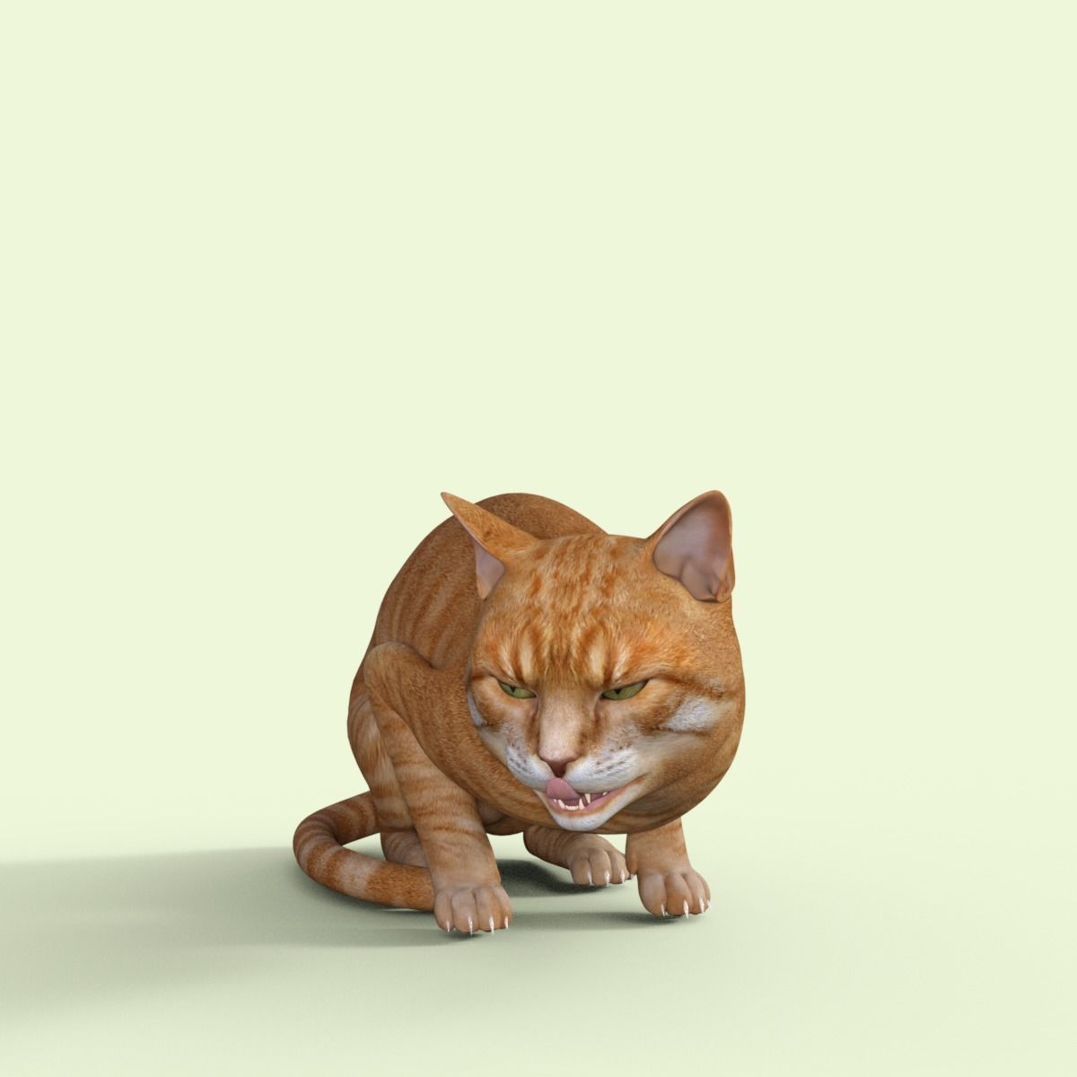 Yellow 3D Cat Rigged 3D model_17