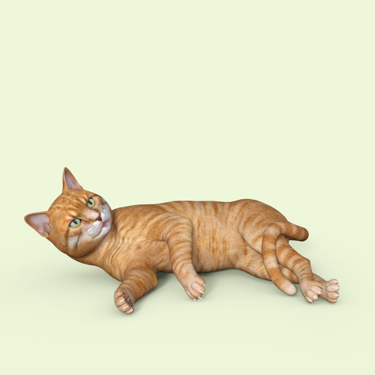 Yellow 3D Cat Rigged 3D model_16