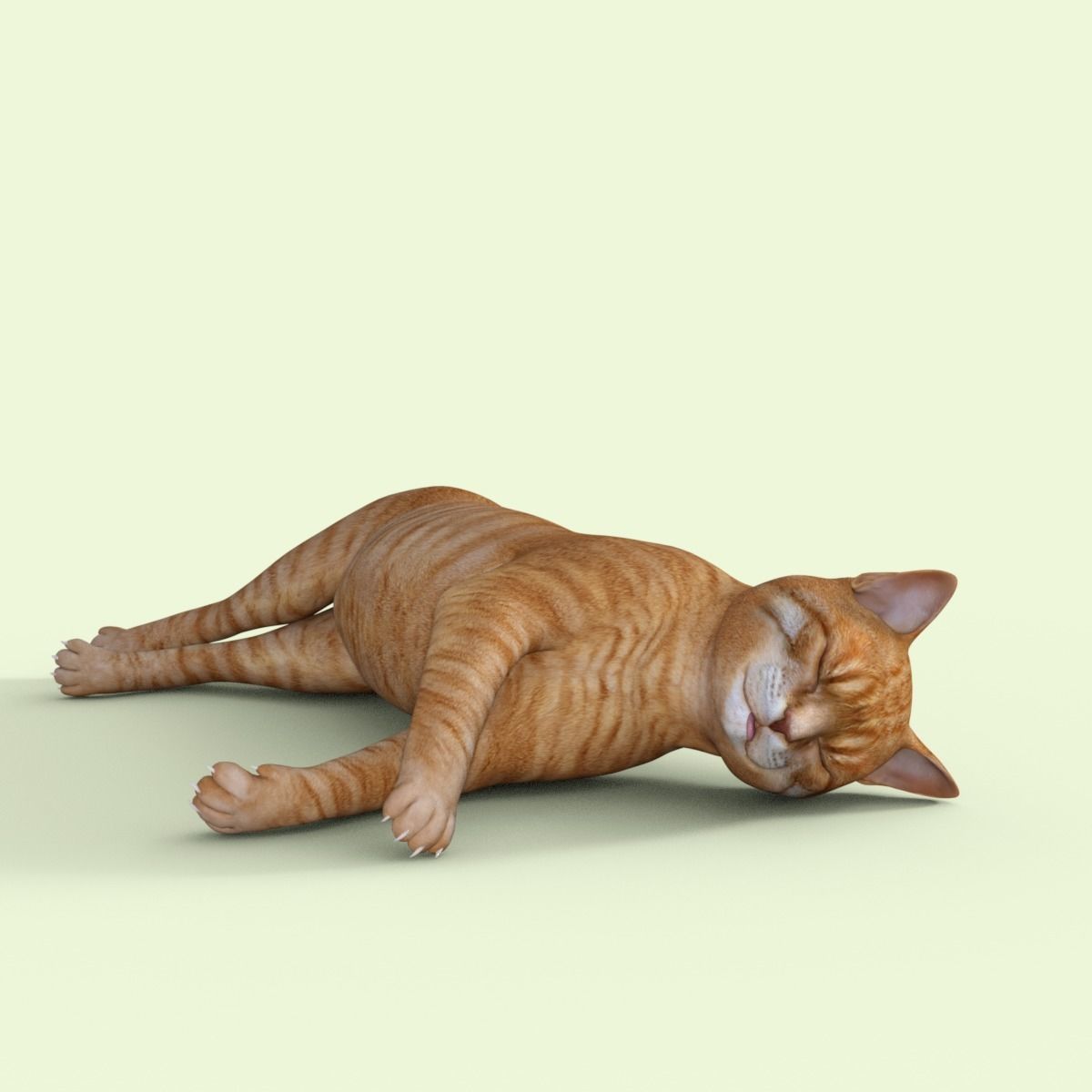 Yellow 3D Cat Rigged 3D model_21