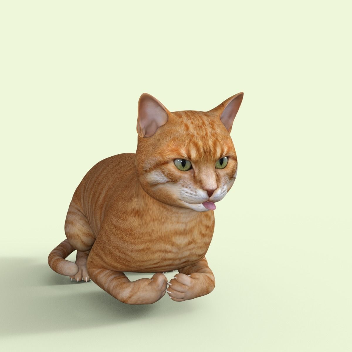 Yellow 3D Cat Rigged 3D model_23