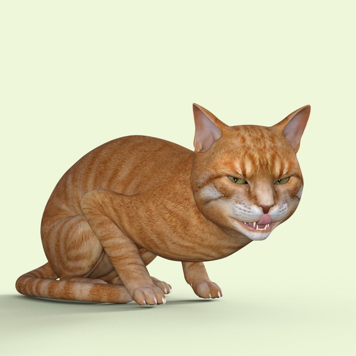 Yellow 3D Cat Rigged 3D model_20