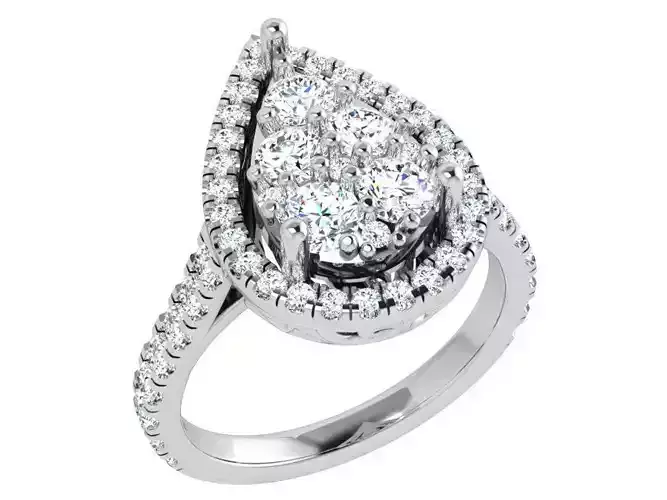 Pear Halo Ring 4118