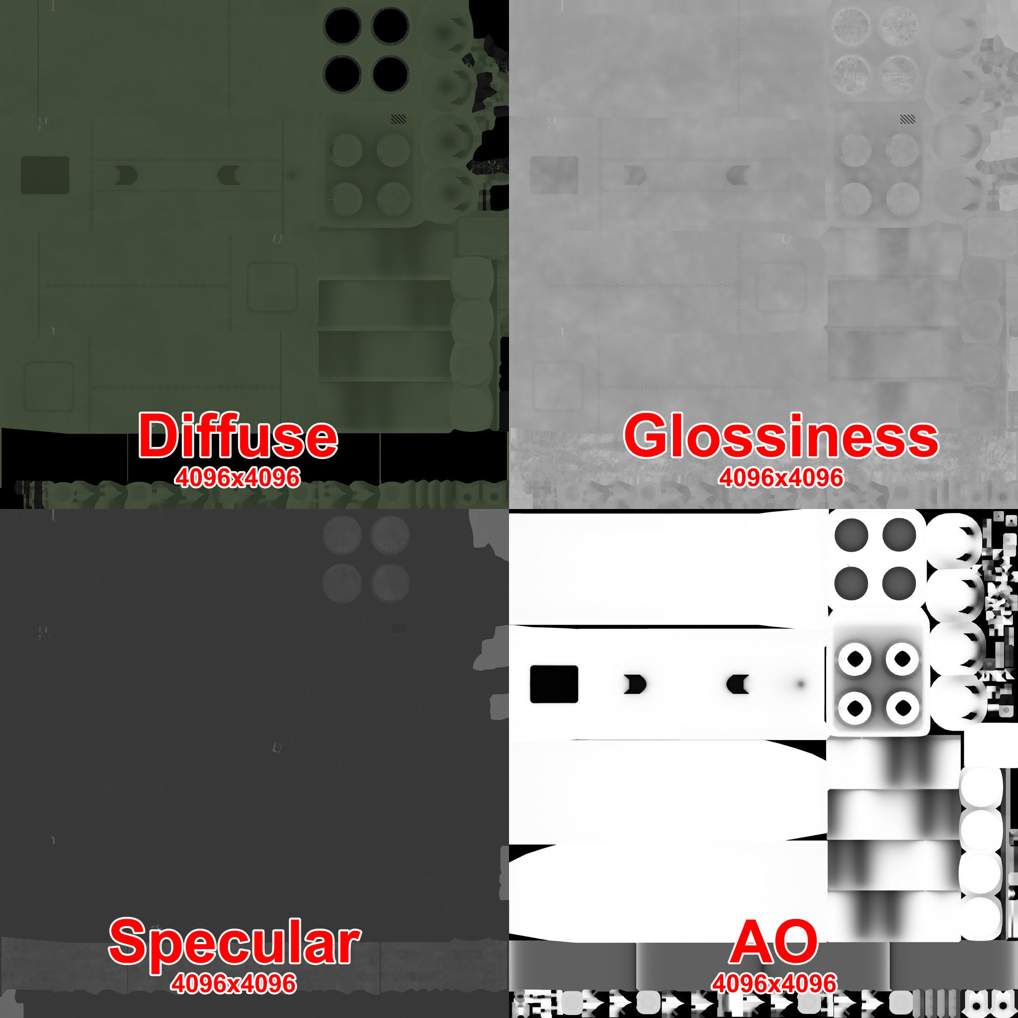  Launcher PARS 3LR With Missile X4 Low-poly 3D model_20