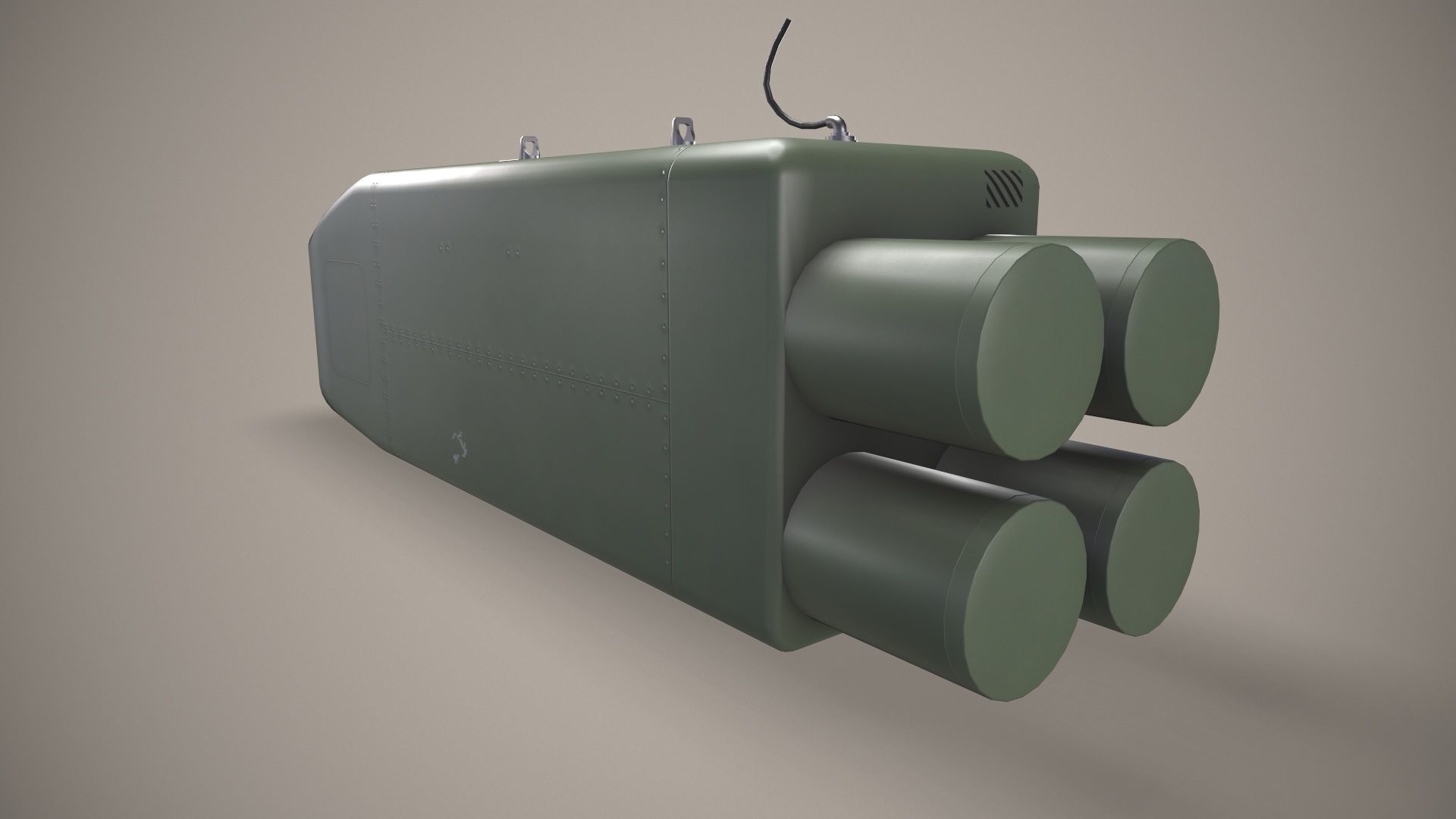  Launcher PARS 3LR With Missile X4 Low-poly 3D model_3