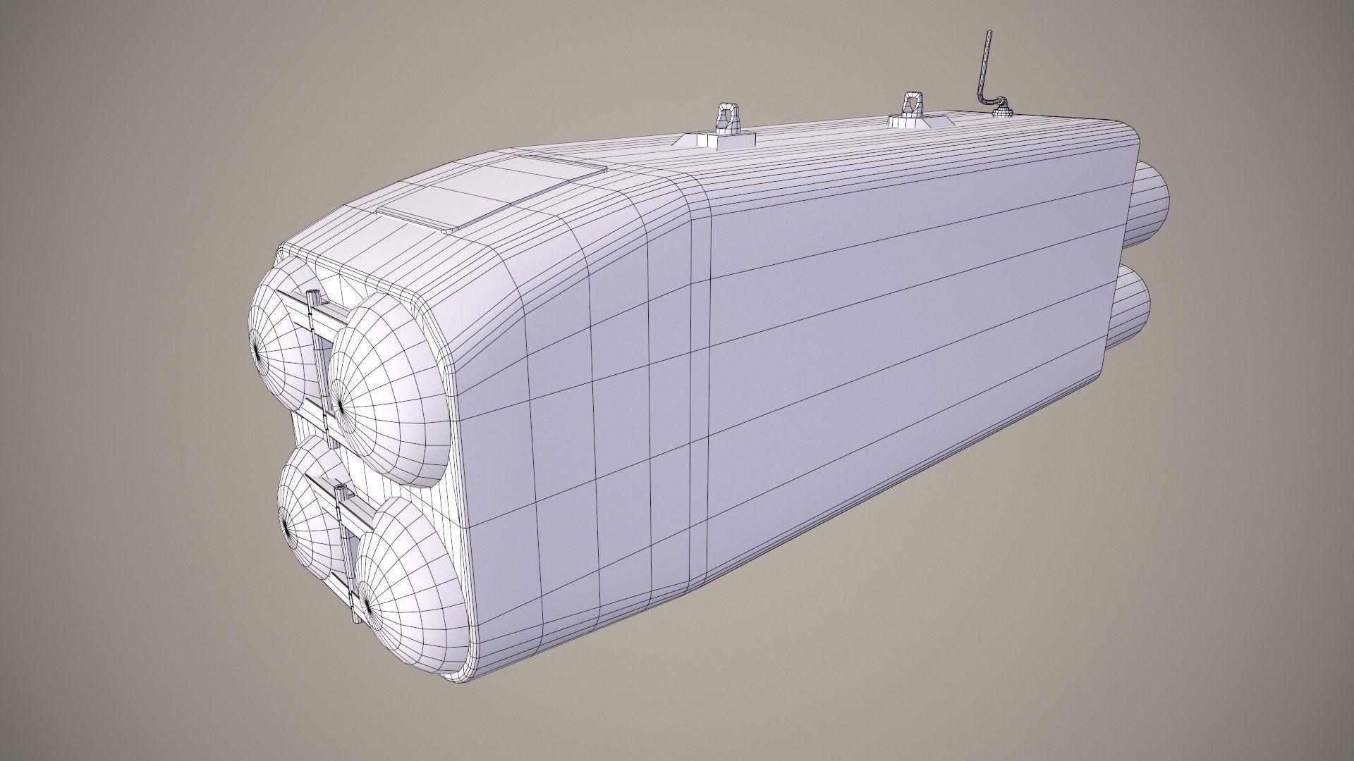 Launcher PARS 3LR With Missile X4 Low-poly 3D model_11