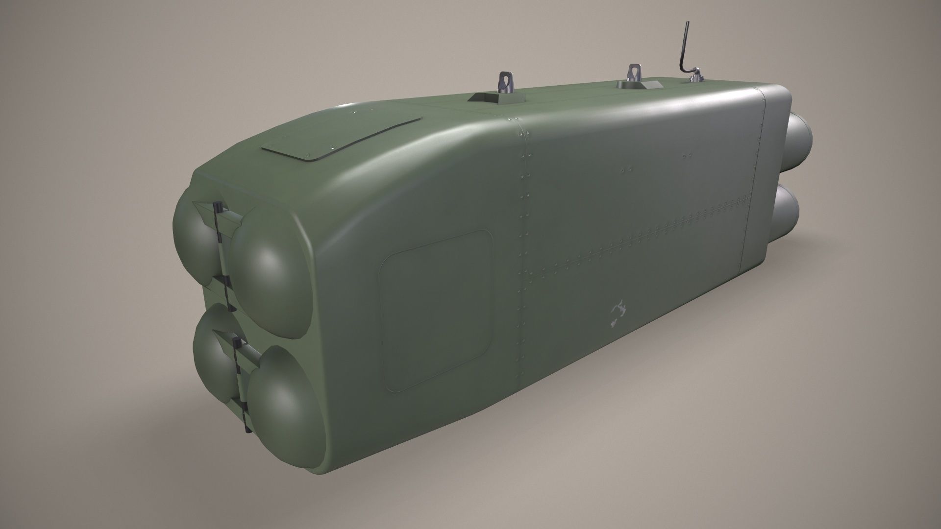  Launcher PARS 3LR With Missile X4 Low-poly 3D model_2