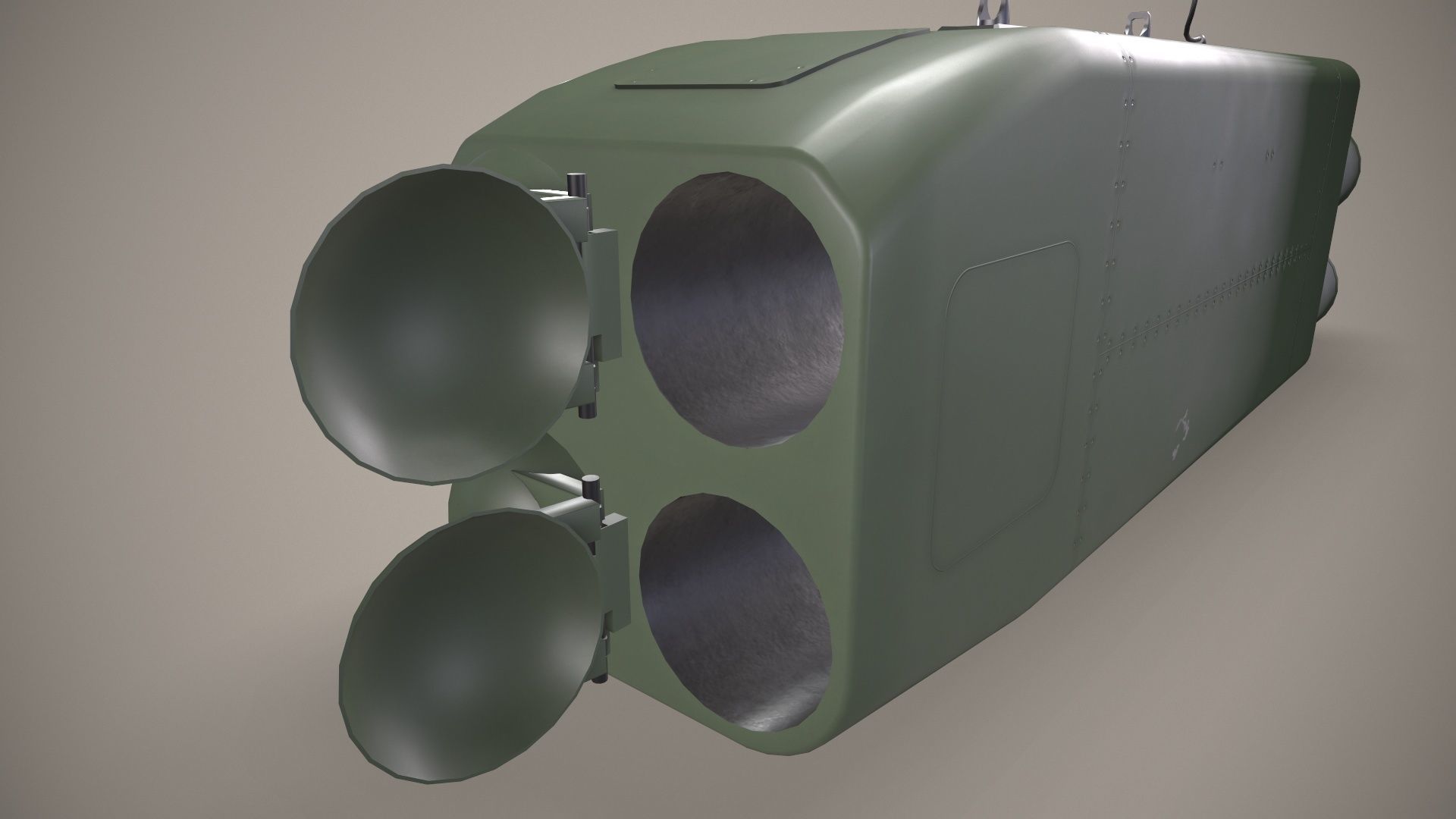  Launcher PARS 3LR With Missile X4 Low-poly 3D model_7