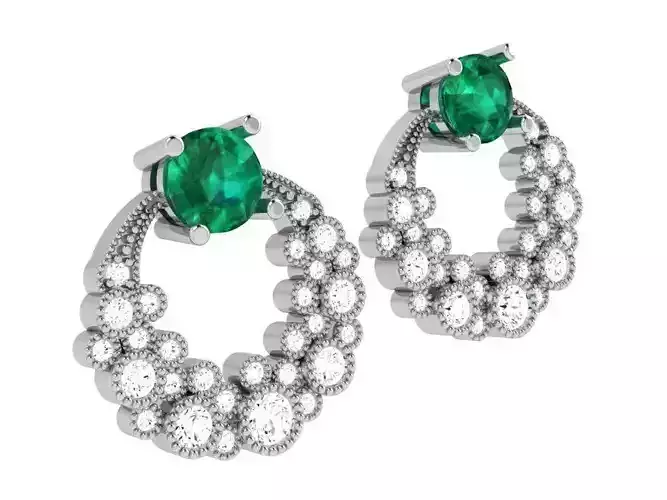 Bezel Setting Circle Earring 4122