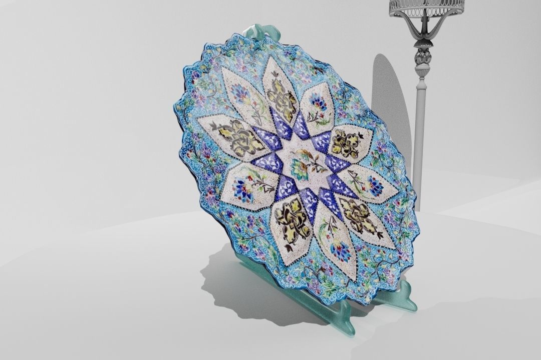 Mina-Mandala dish05 3D model Low-poly 3D model_5