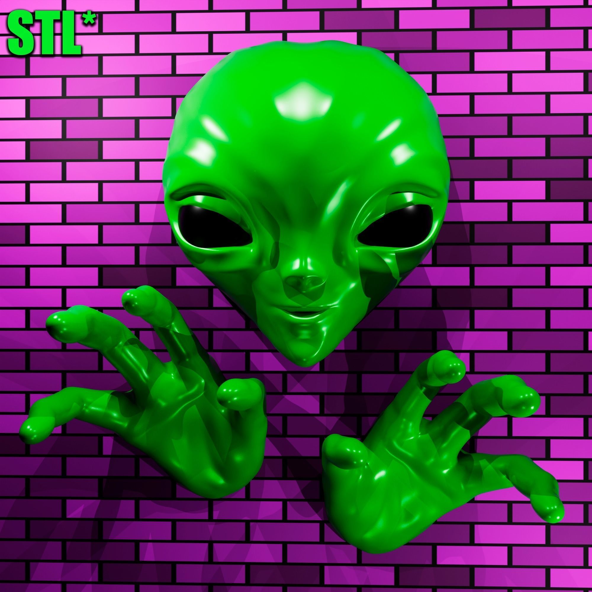 Alien Wall Mounted Alien Plaque UFO 3D Printing Model 3D print model_1