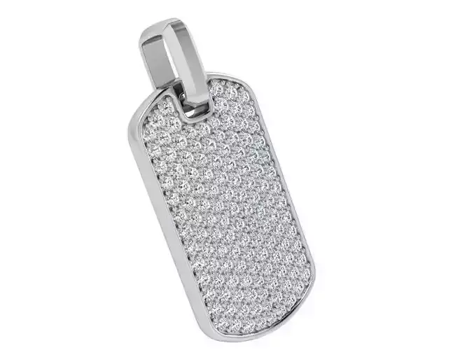 French Pave Military Pendant 4129