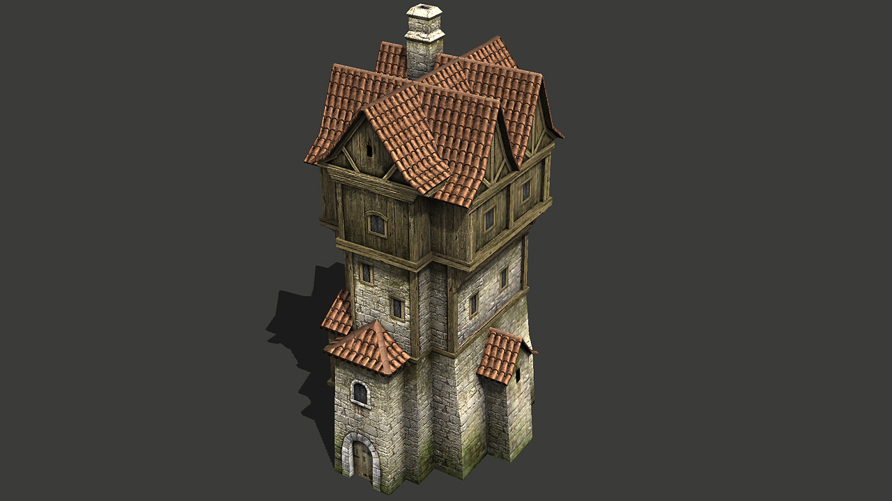 Medieval buildings pack Low-poly 3D model_5