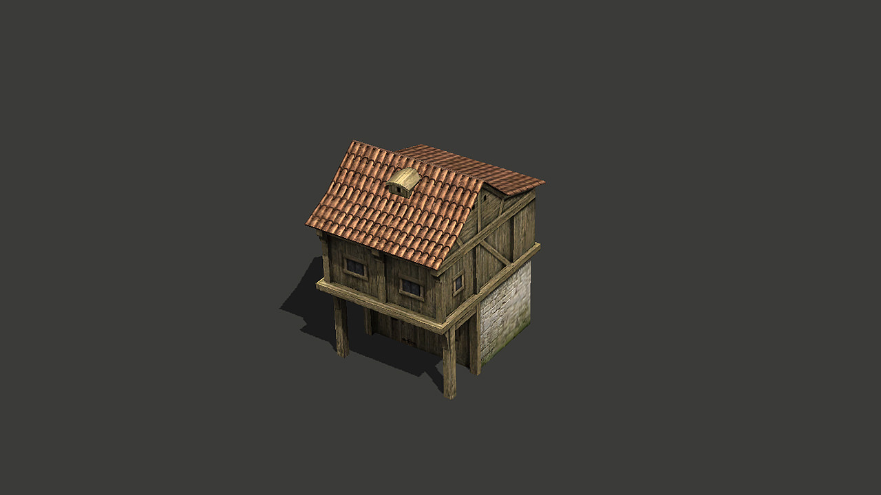 Medieval buildings pack Low-poly 3D model_2
