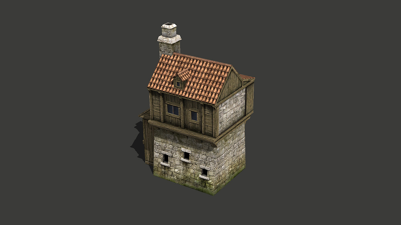 Medieval buildings pack Low-poly 3D model_7