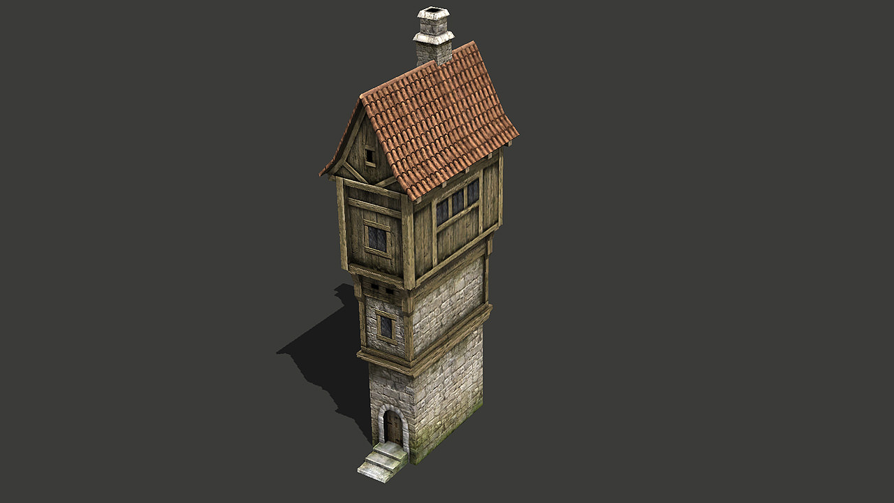Medieval buildings pack Low-poly 3D model_6