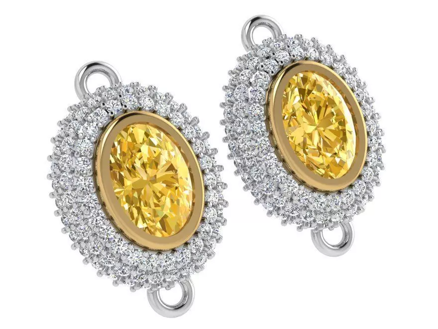 Oval Halo Earring 4131 3D print model