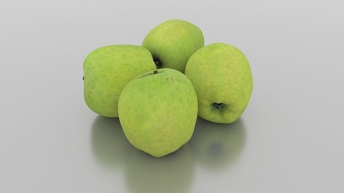 Green Apple  Low-poly 3D model
