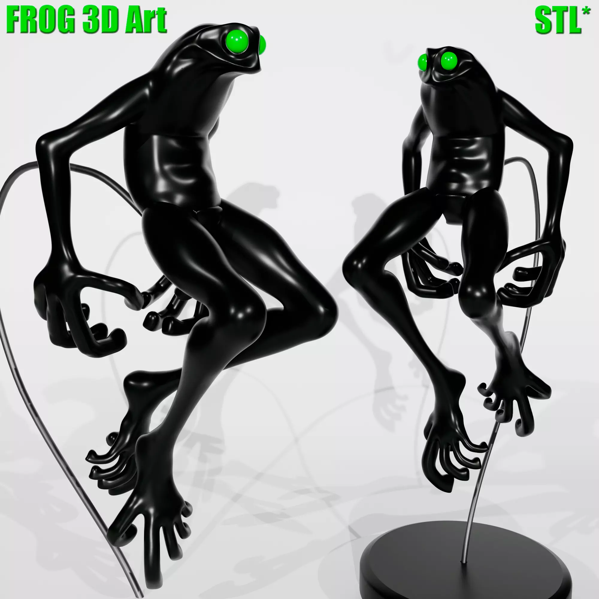 FROG 3D ART BLACK FROG FIGURE 3D PRINT MODEL ART TOY 3D print model_0