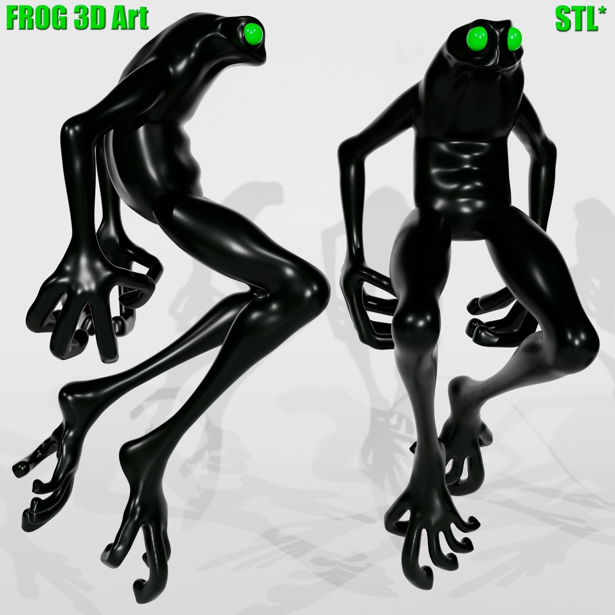 FROG 3D ART BLACK FROG FIGURE 3D PRINT MODEL ART TOY 3D print model_1