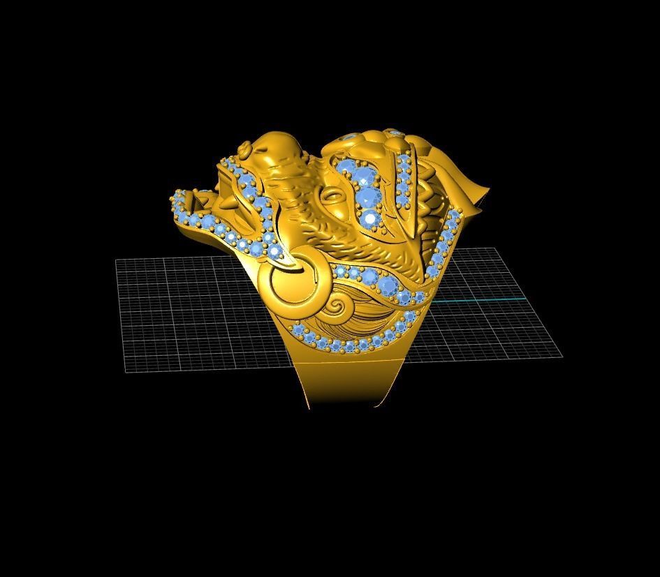Hanuman Ring 3D print model_2