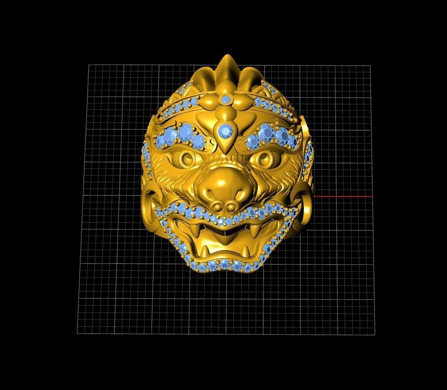 Hanuman Ring 3D print model_3