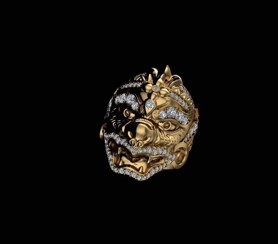 Hanuman Ring 3D print model_1