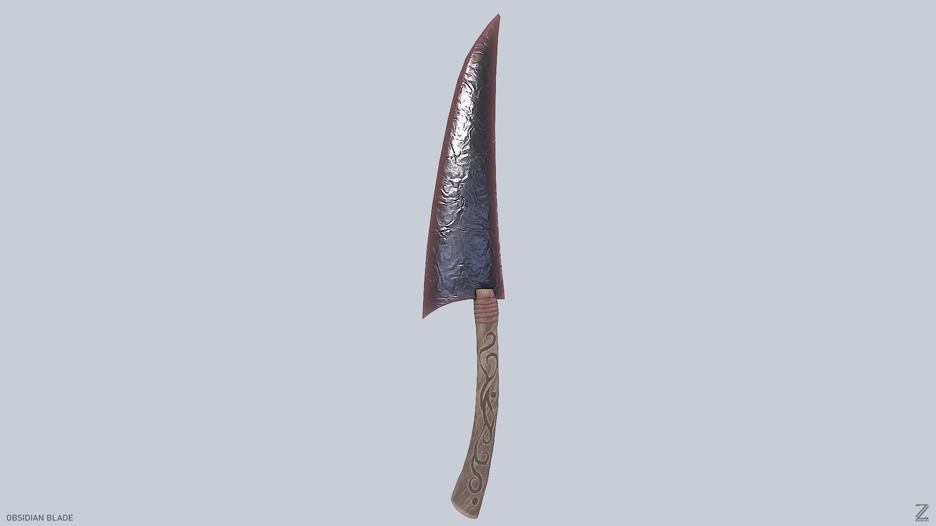 Obsidian blade Low-poly 3D model_2
