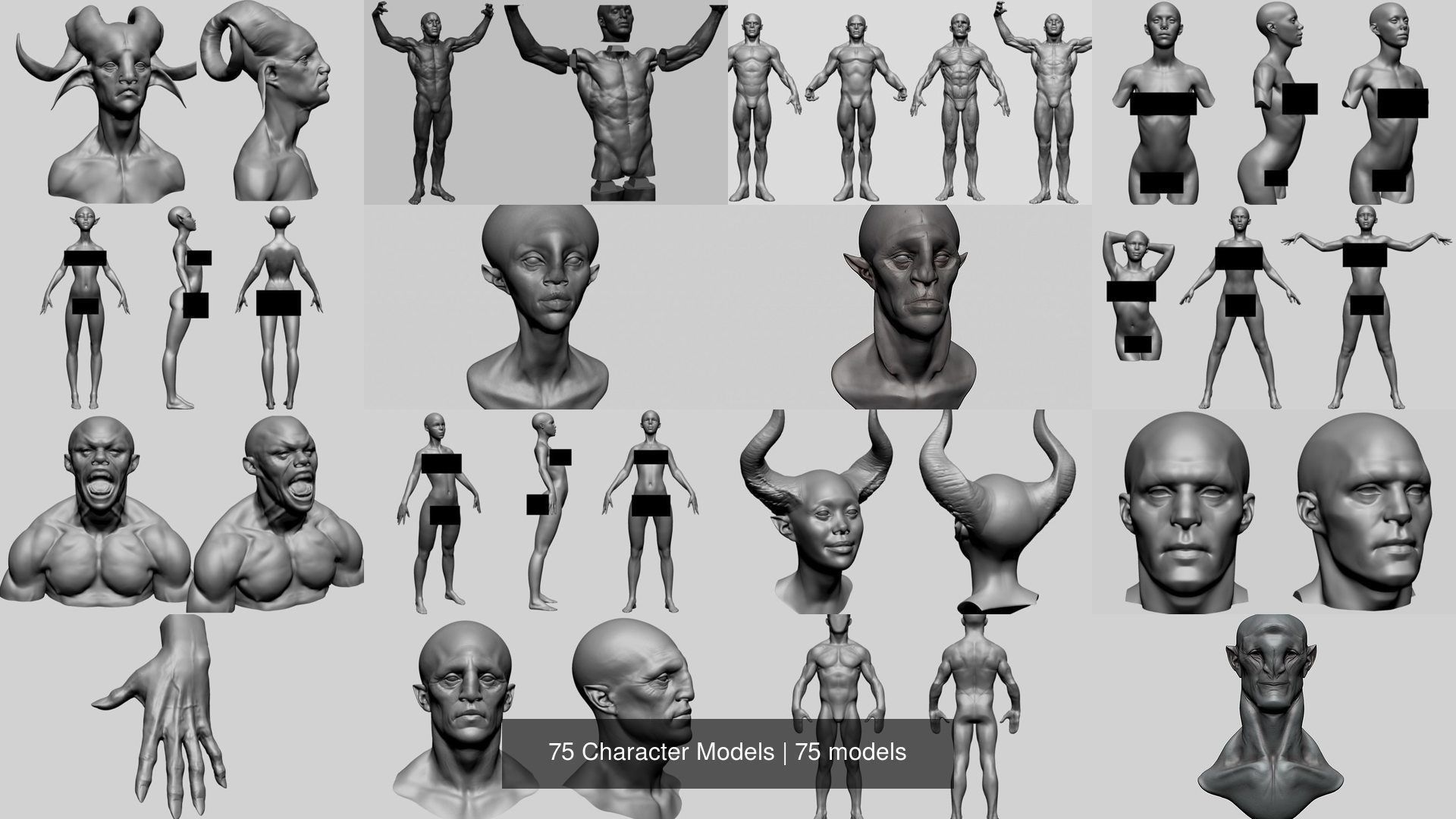 75 Character Models 3D Model Collection_4