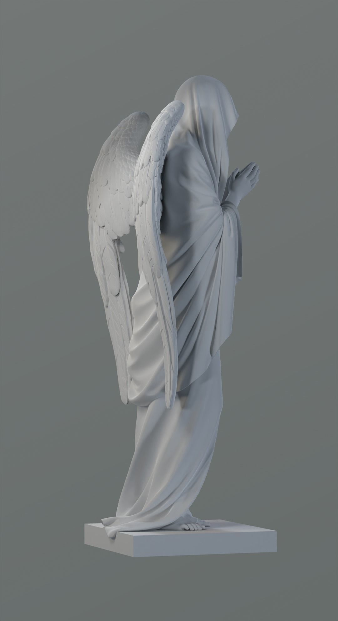 Praying angel 3D print model_5