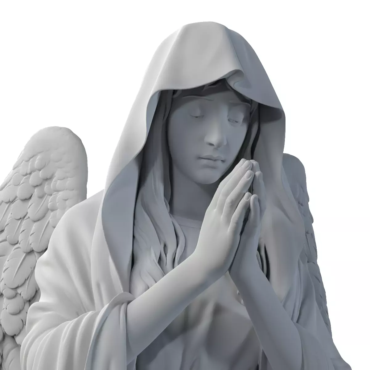 Praying angel 3D print model_0
