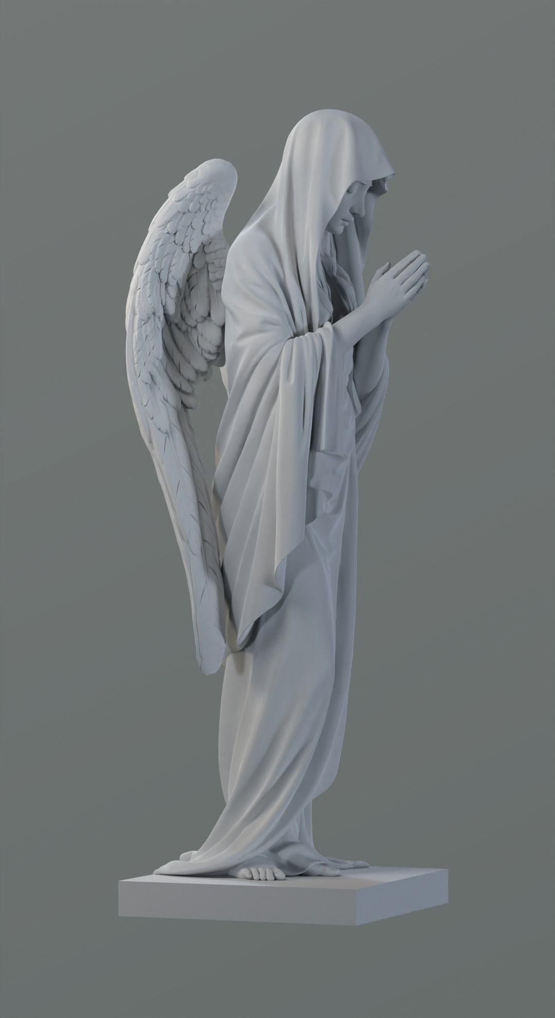 Praying angel 3D print model_3