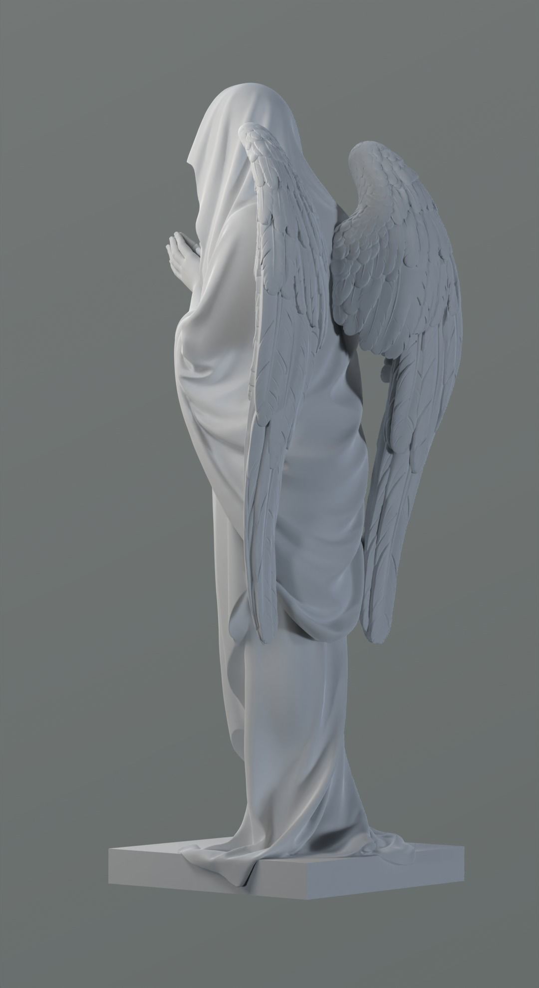 Praying angel 3D print model_8