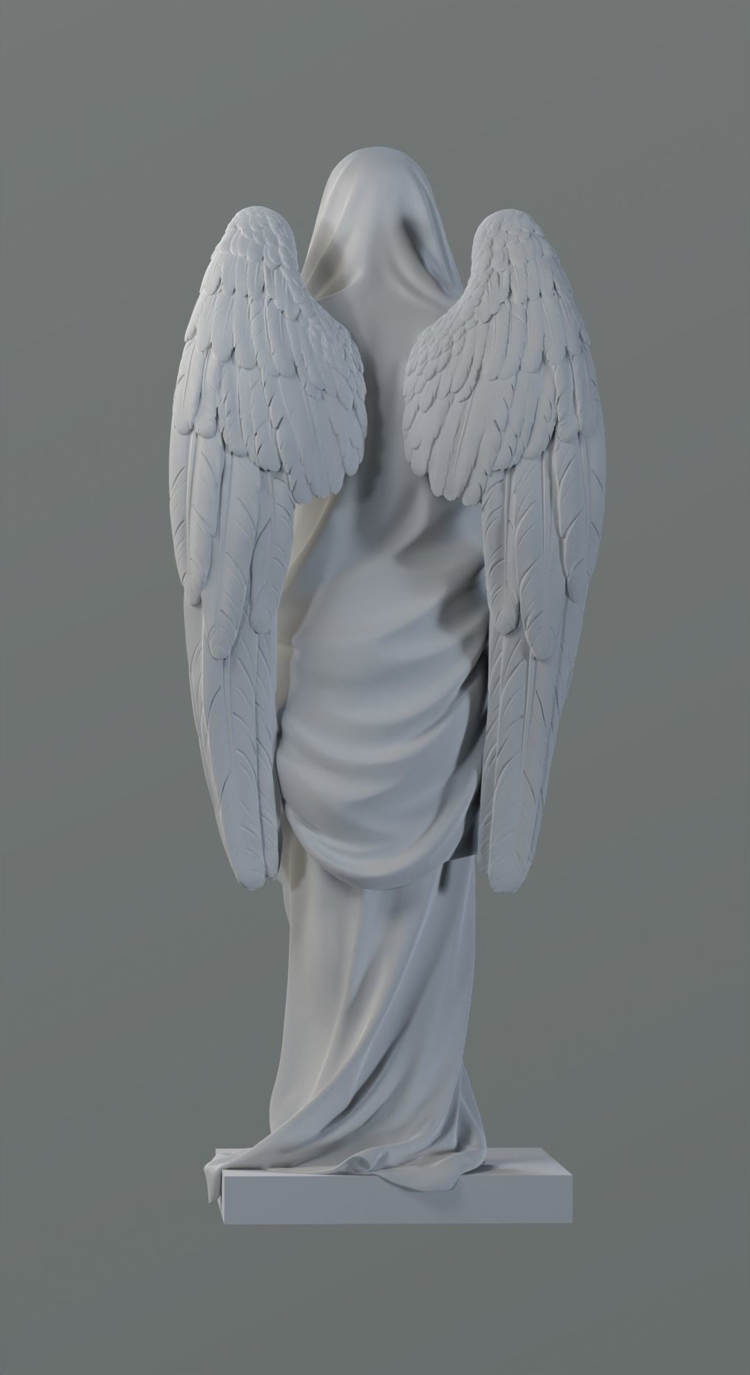 Praying angel 3D print model_7