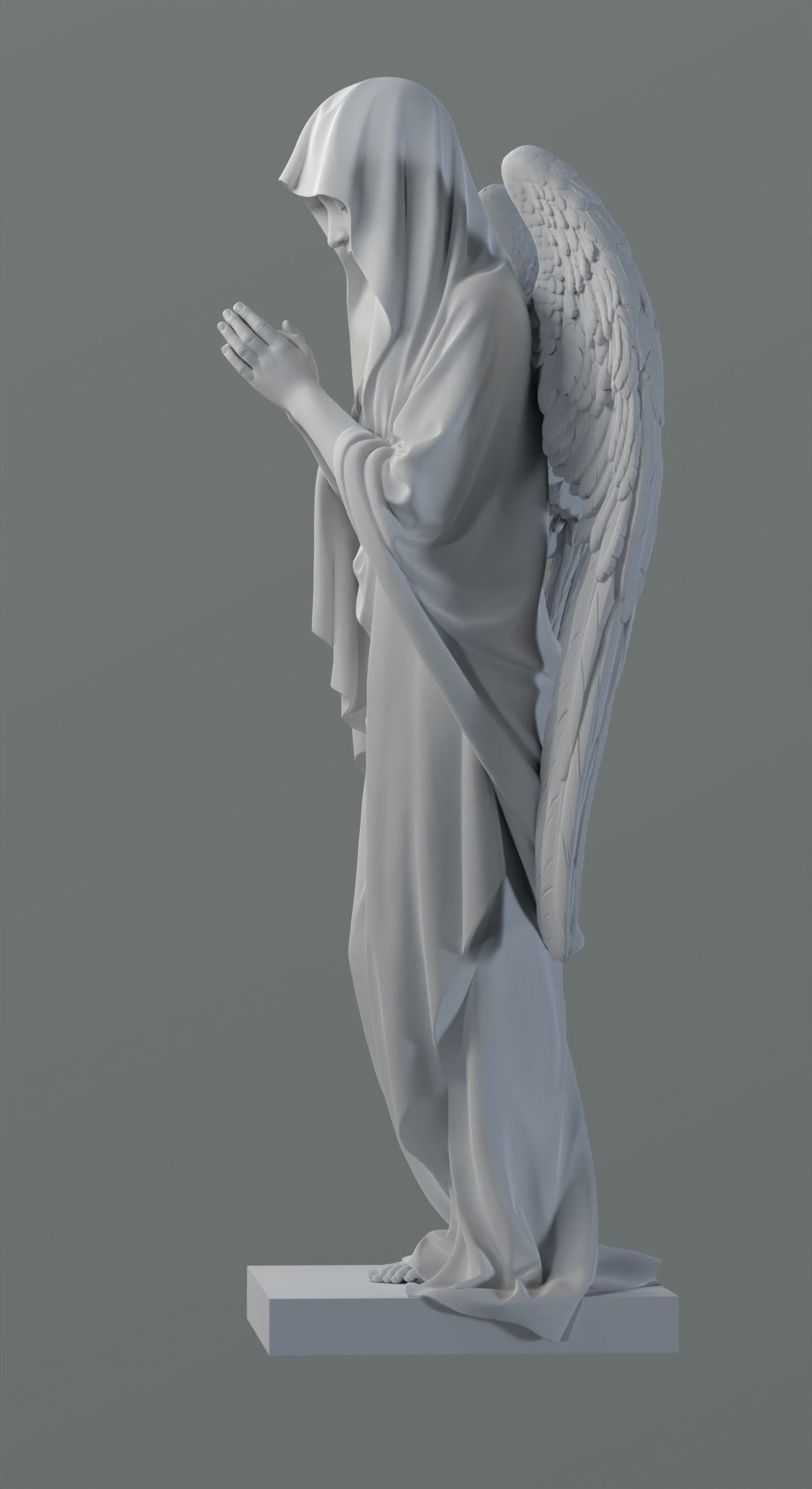 Praying angel 3D print model_9