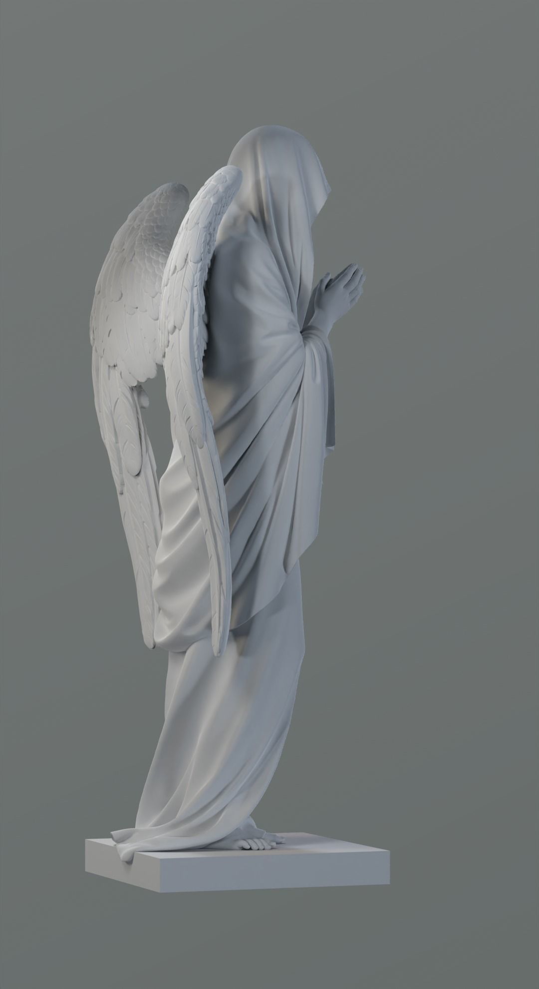Praying angel 3D print model_4