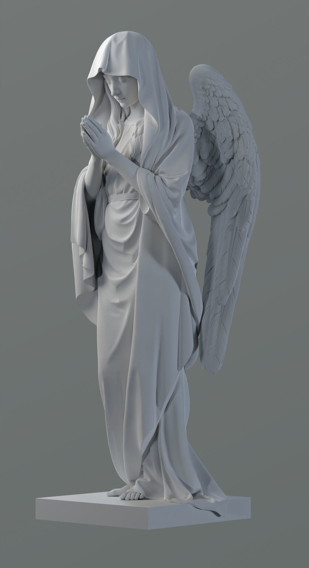 Praying angel 3D print model_10