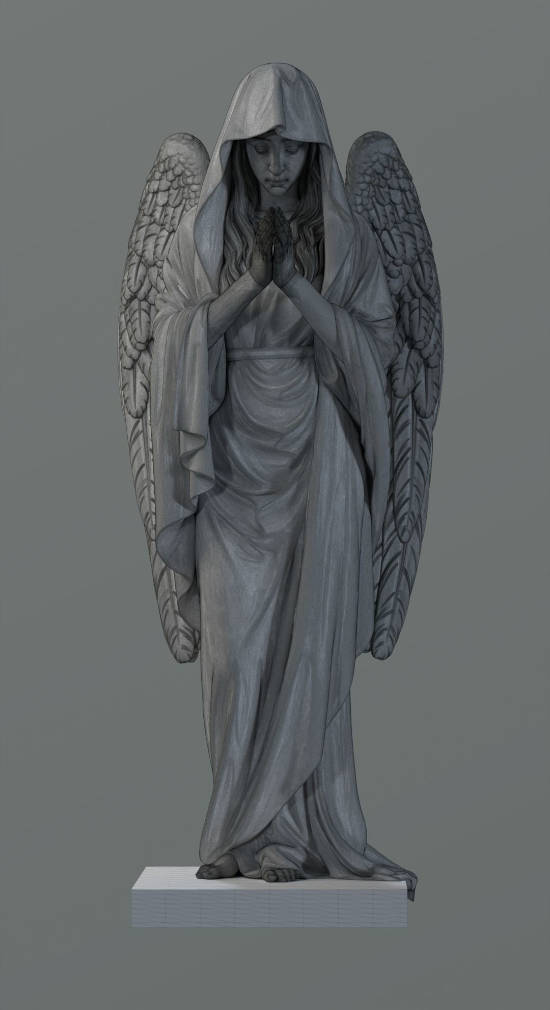 Praying angel 3D print model_11