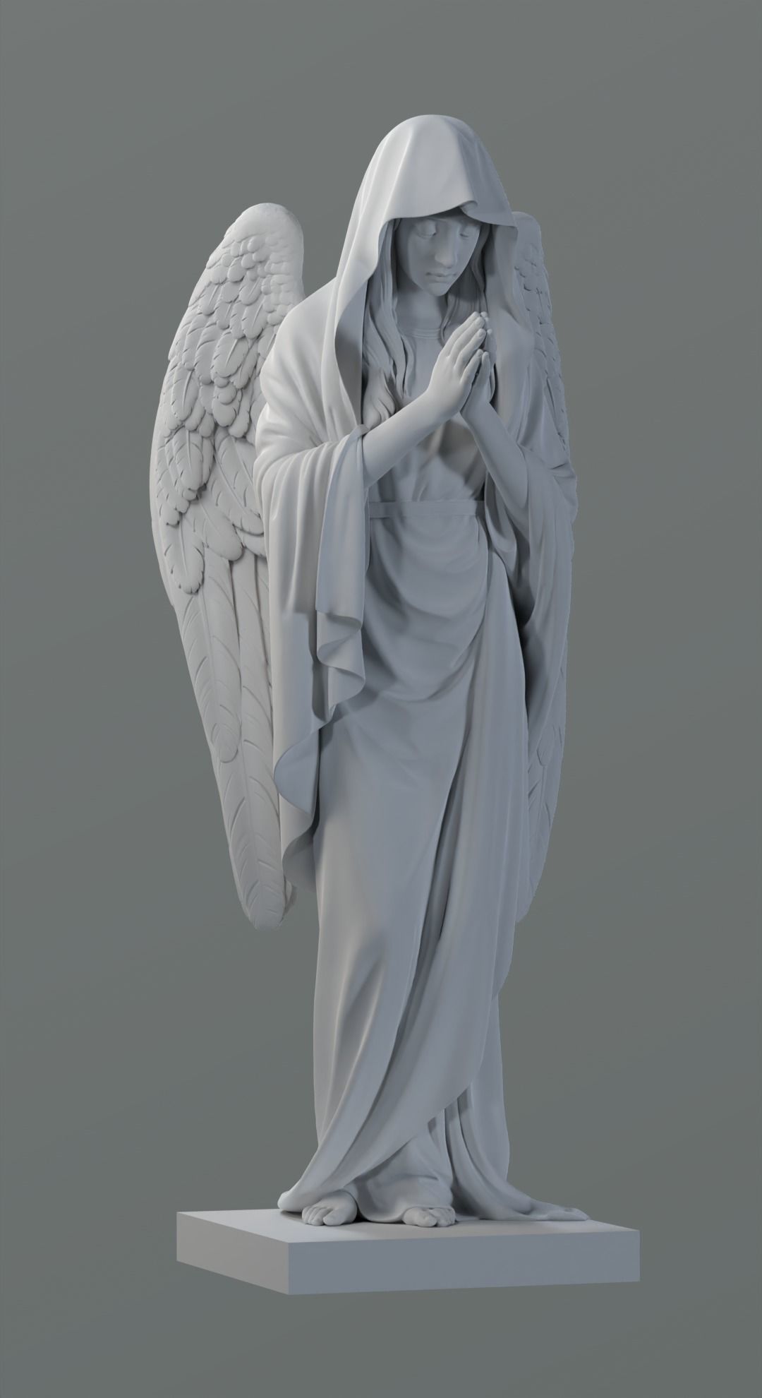 Praying angel 3D print model_2