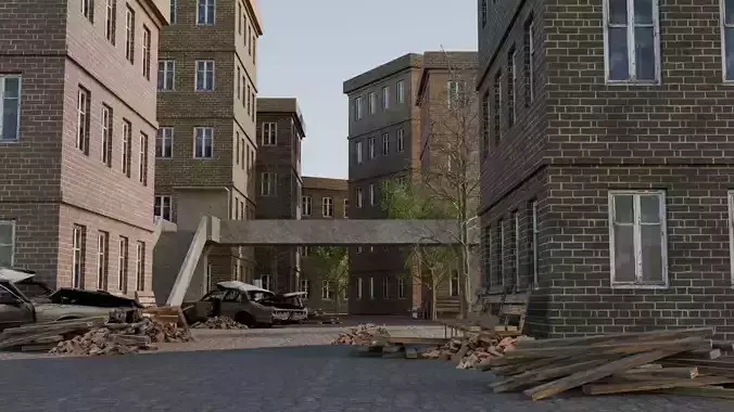abandoned city scene design