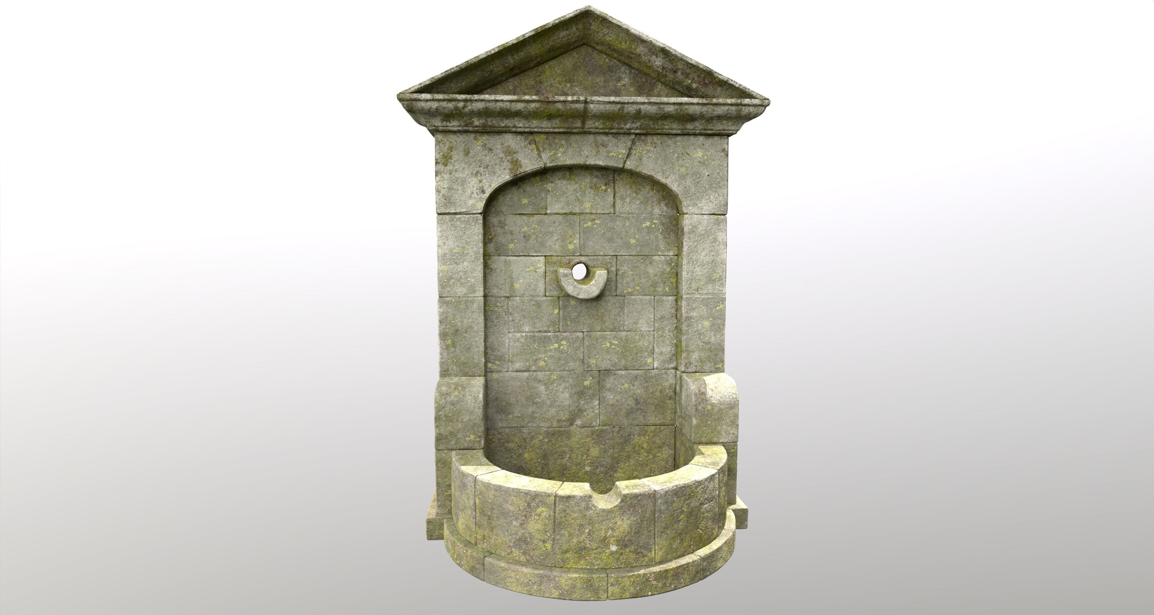 Old country fountain 3D model_5