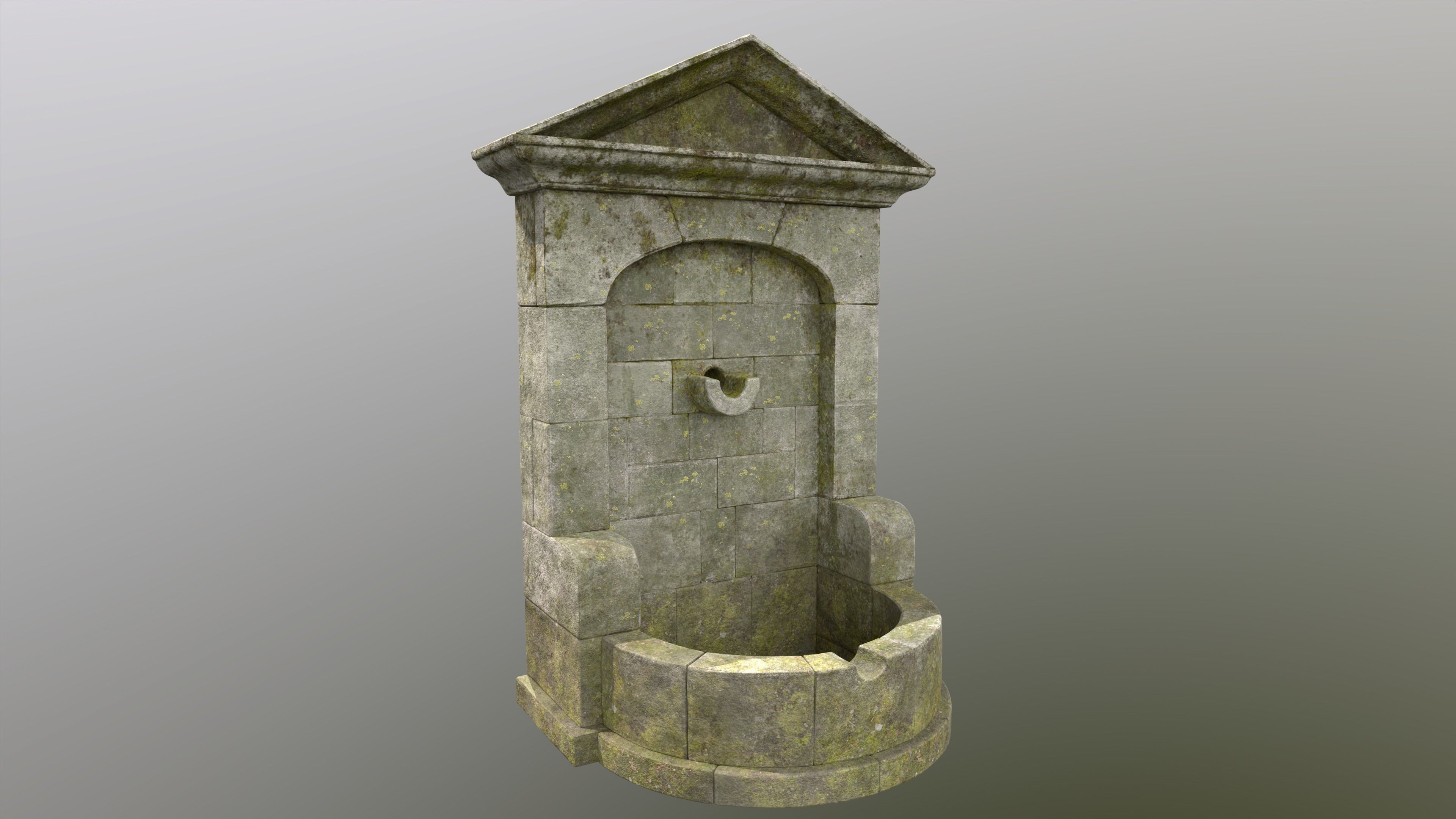 Old country fountain 3D model_6